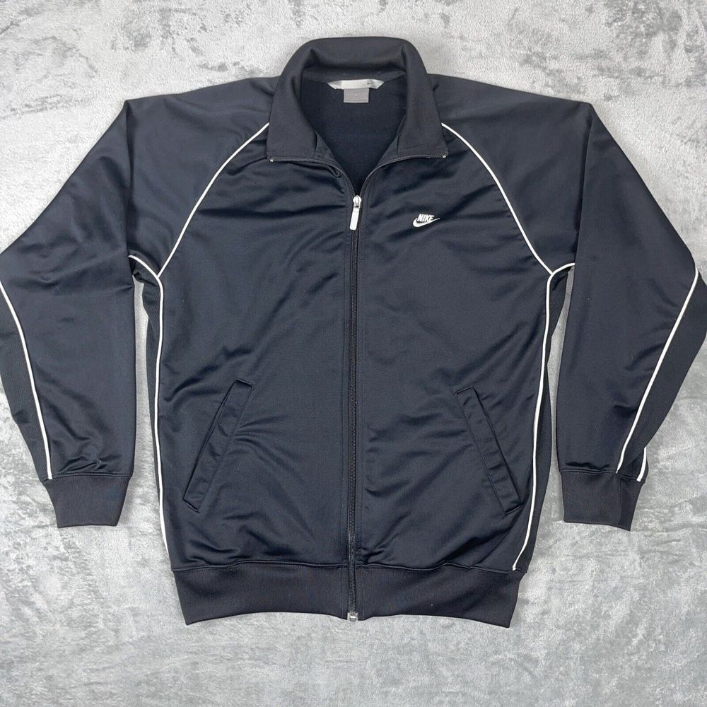 Nike Tracksuit Top/Jacket Sports Black Full Zip VENTED Men's M Pockets Soccer‎